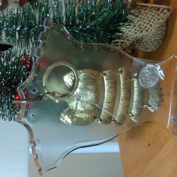 Handcrafted vintage keyring/bag charm,  antique gold owl w/ moveable parts, NWOT - Picture 2 of 2